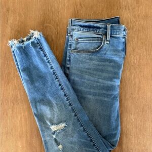 Abercrombie & Fitch Distressed Blue Ankle Jeans